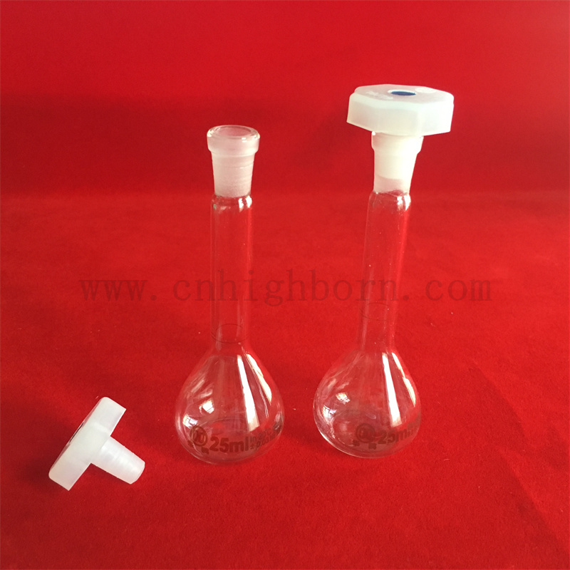 Place bottiglia di pallone volumetrica di vetro borosilicato in chiaro con top sigillato