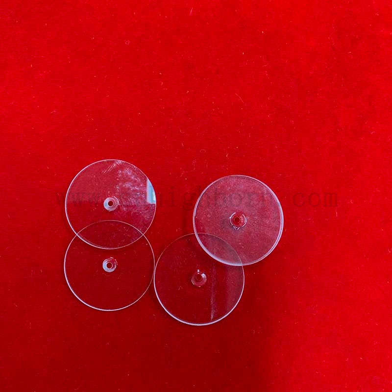 Vetro a vista circolare pulito sottile da 0,1 mm usato piastra in quarzo lucido 