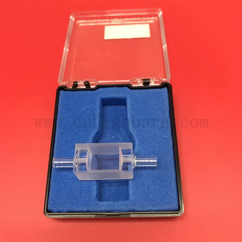 UV laboratorio Buona stabilità termica Spettrofotometro Cuvette in quarzo Cellula di vetro ottico