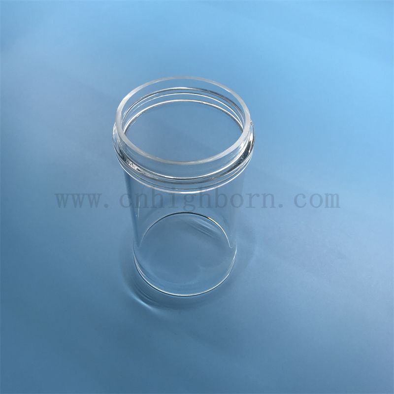 Laboratorio di vetro in quarzo chiaro personalizzato con flangia 