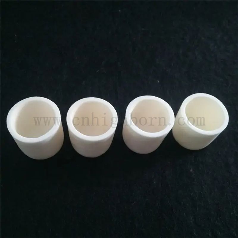 99% 95% al2o3 ceramica tazza di riscaldamento in alluminio ossido ceramico piccolo crogiolo con fondo piatto