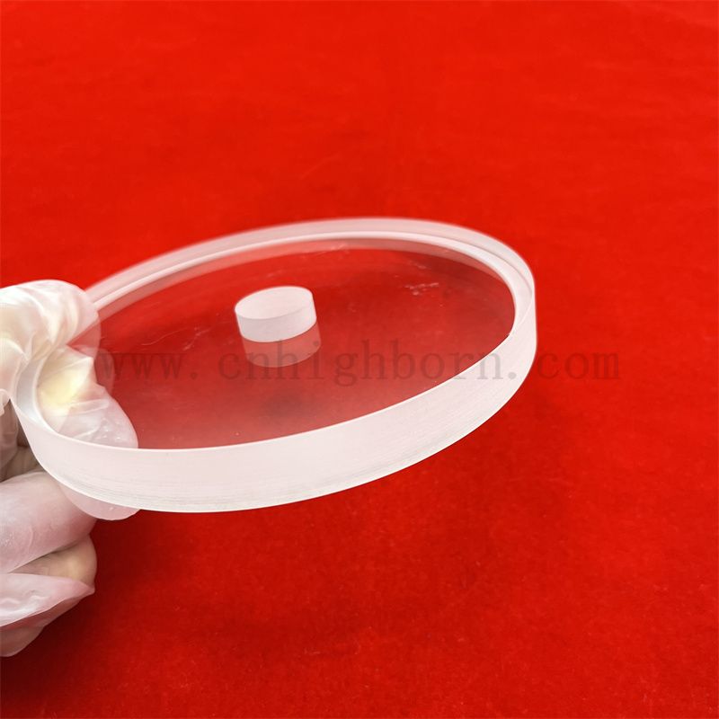 Piastra di vetro in quarzo a spessa rotonda a temperatura profonda ad alta temperatura con foro