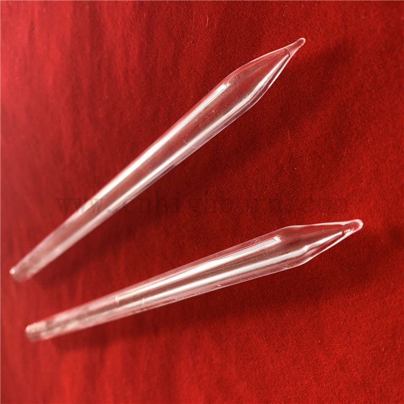 Resistenza al calore Cleorle Alta purezza ad alta purezza Tubo di vetro di silice con estremità dei punti