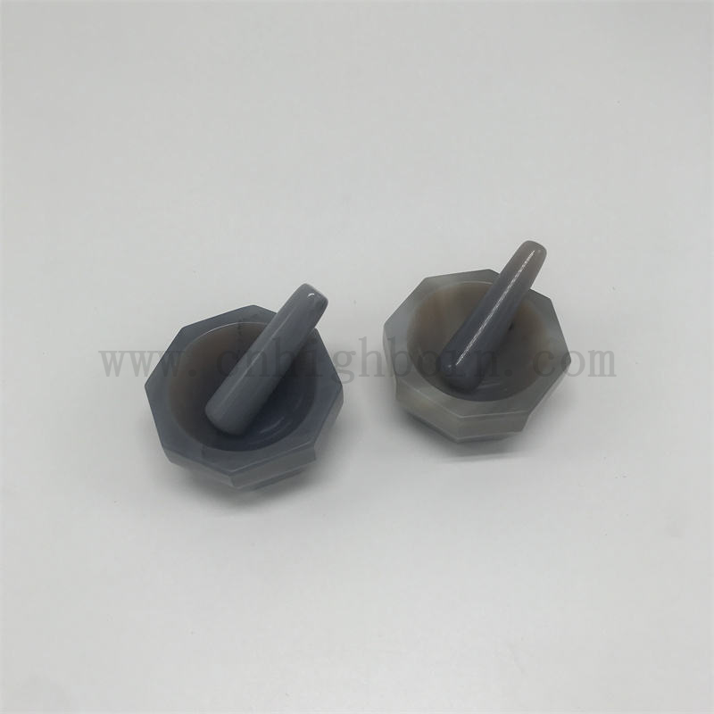 Morta e pestello di agata naturale ad alta durezza per la rettifica di laboratorio e farmaceutica