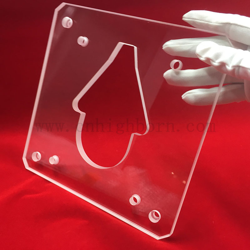 Vetro in quarzo trasparente perforato perforato 