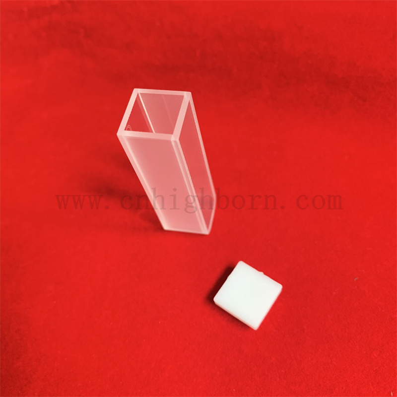 Standard rotondo rotondo di laboratorio Q104 CELLO DI FLUSSO OPTICO GLOGO 3,5 ml Spettrofotometro Cuvetta di vetro in quarzo