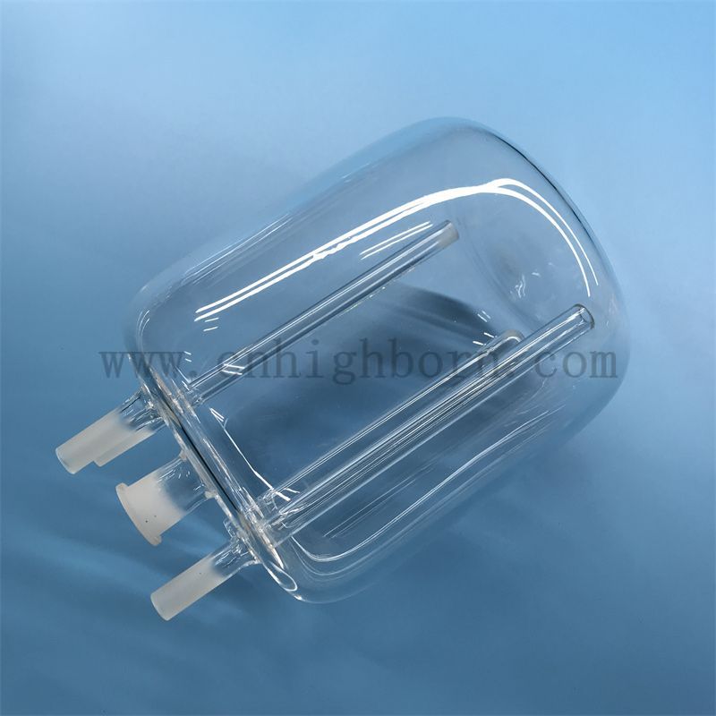 Reattore in vetro al quarzo trasparente