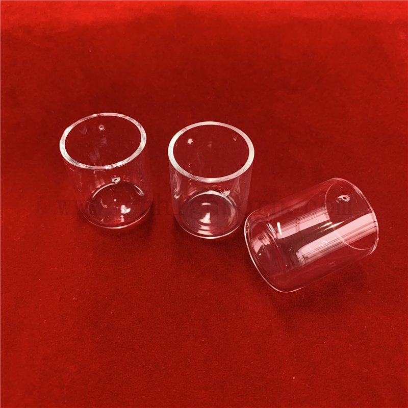 Drilling laser perforazione trasparente in vetro rotondo rotondo crogiolo crogiolo