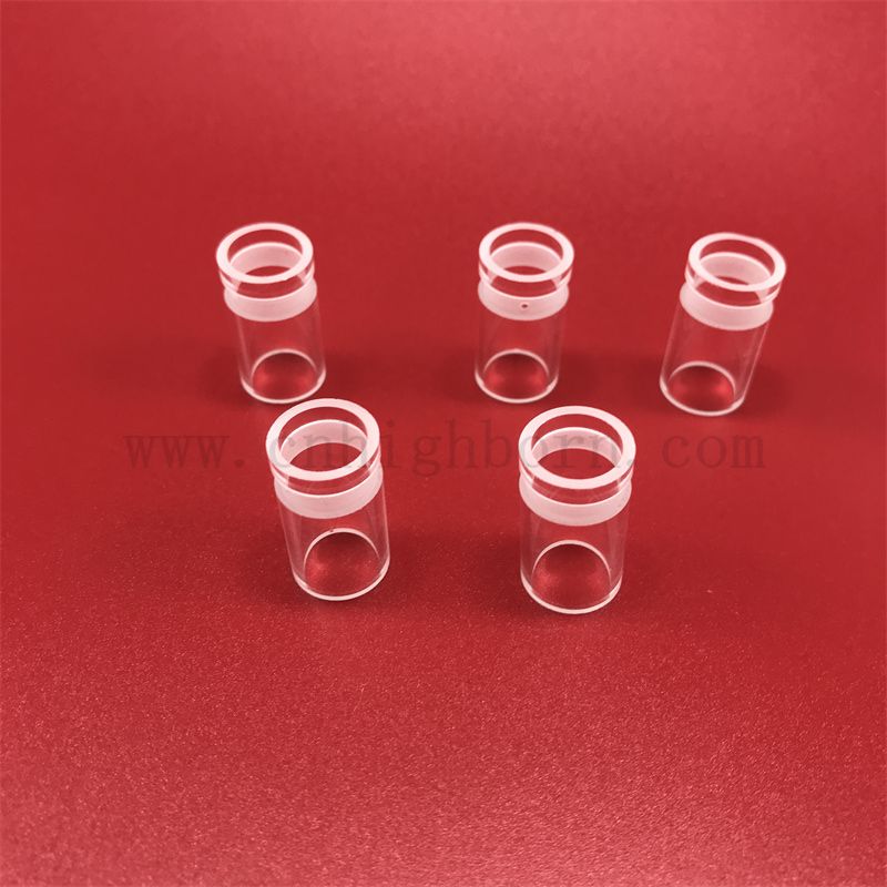 Resistenza al calore tubo di vetro in quarzo chiaro personalizzato con fori di perforazione laser