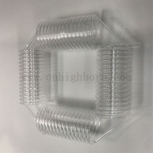 Tubo a spirale in vetro di quarzo lucidato a fiamma di silice fusa trasparente personalizzato