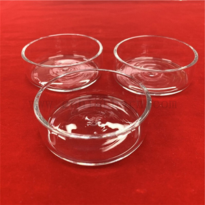 Piastra Petri in vetro al quarzo trasparente rotonda resistente al calore per uso in laboratorio