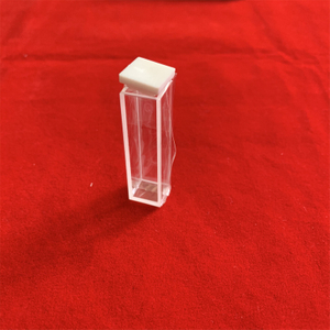 Vetreria da laboratorio Cella per fluorometro standard con coperchio Cuvetta per spettrofotometro in vetro al quarzo trasparente a cinque lati
