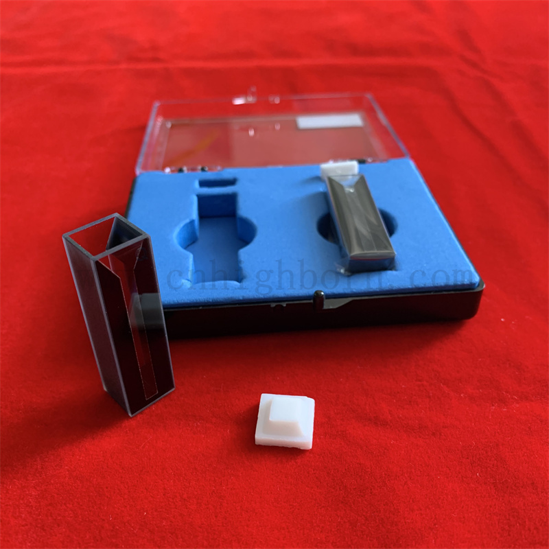 Micro cuvetta a cellule in quarzo da laboratorio da 1 ml con cuvetta di vetro in quarzo a parete nera con coperchio