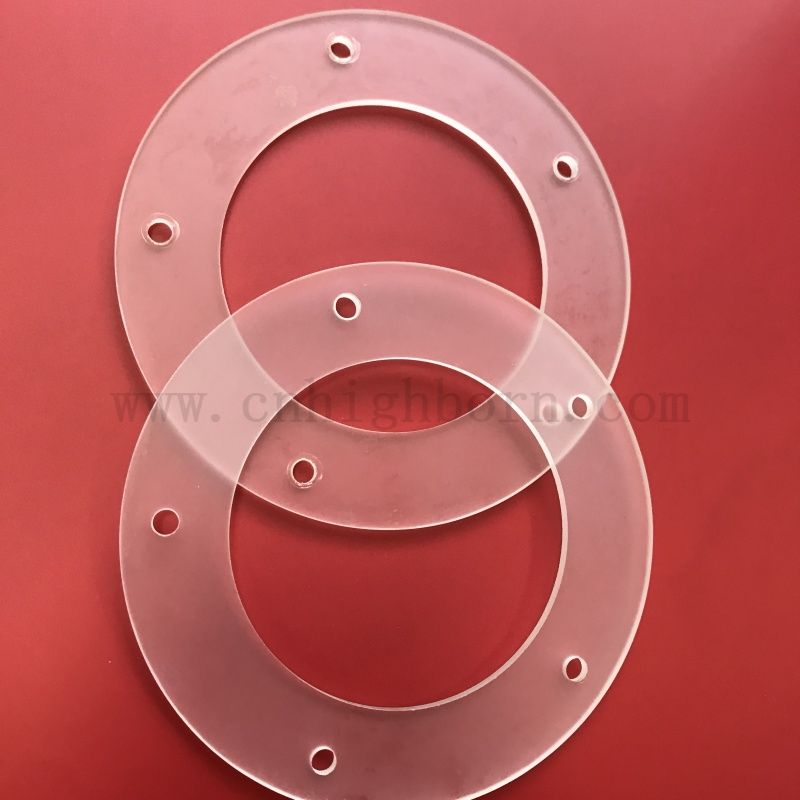 Flangia di vetro in quarzo gelida personalizzata con foro per il riscaldamento 