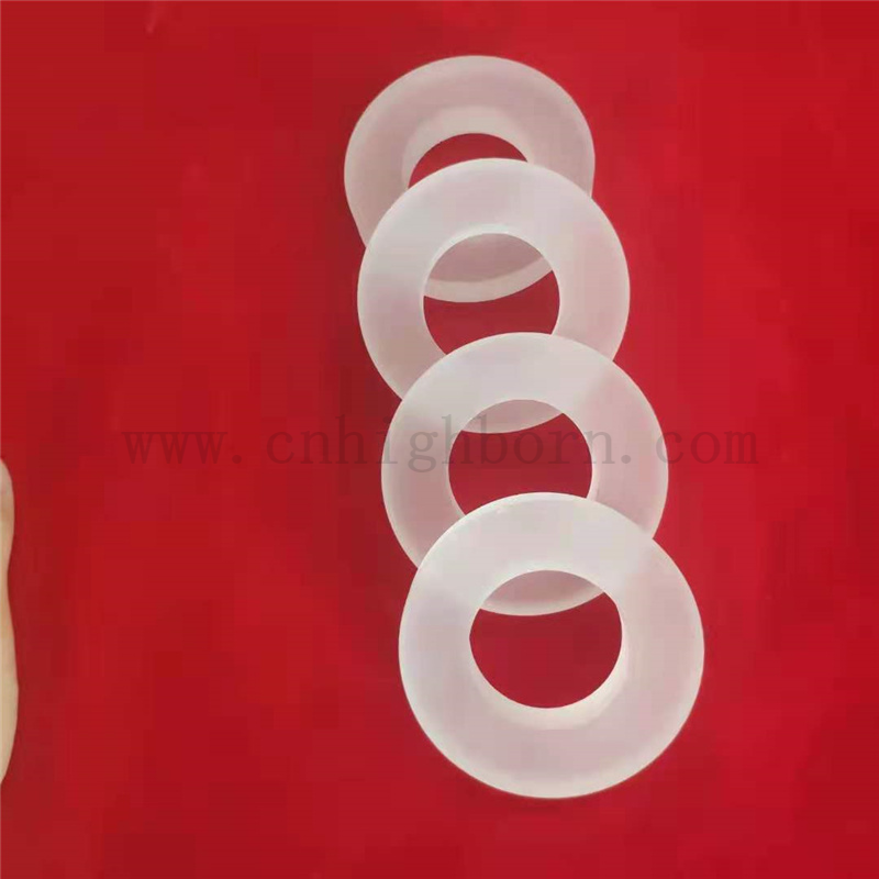  Taglio di precisione personalizzato glassata flangia di vetro al quarzo anulare