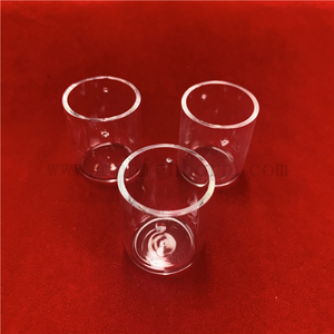 Crogiolo cilindrico a fondo tondo in vetro di quarzo trasparente con perforazione laser