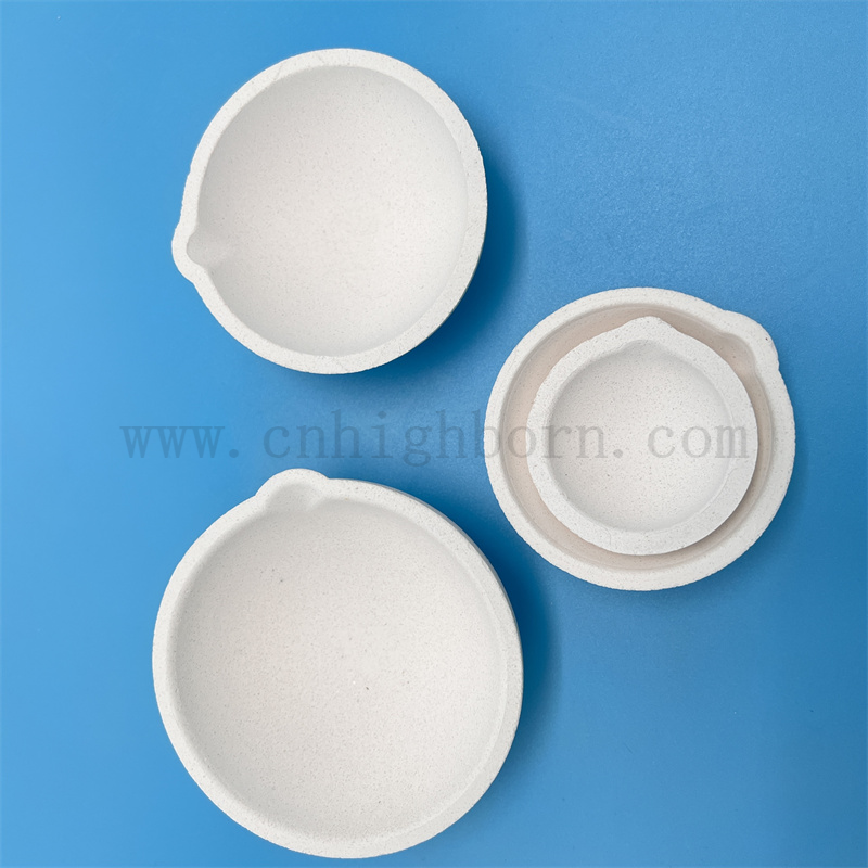 Laboratorio personalizzato in oro fusione ciotola quarzo in silice fuso crogiolo