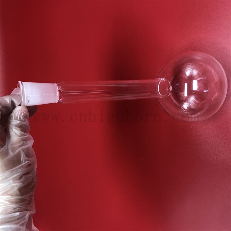 Fulla inferiore rotonda al quarzo a collo lungo trasparente 500 ml