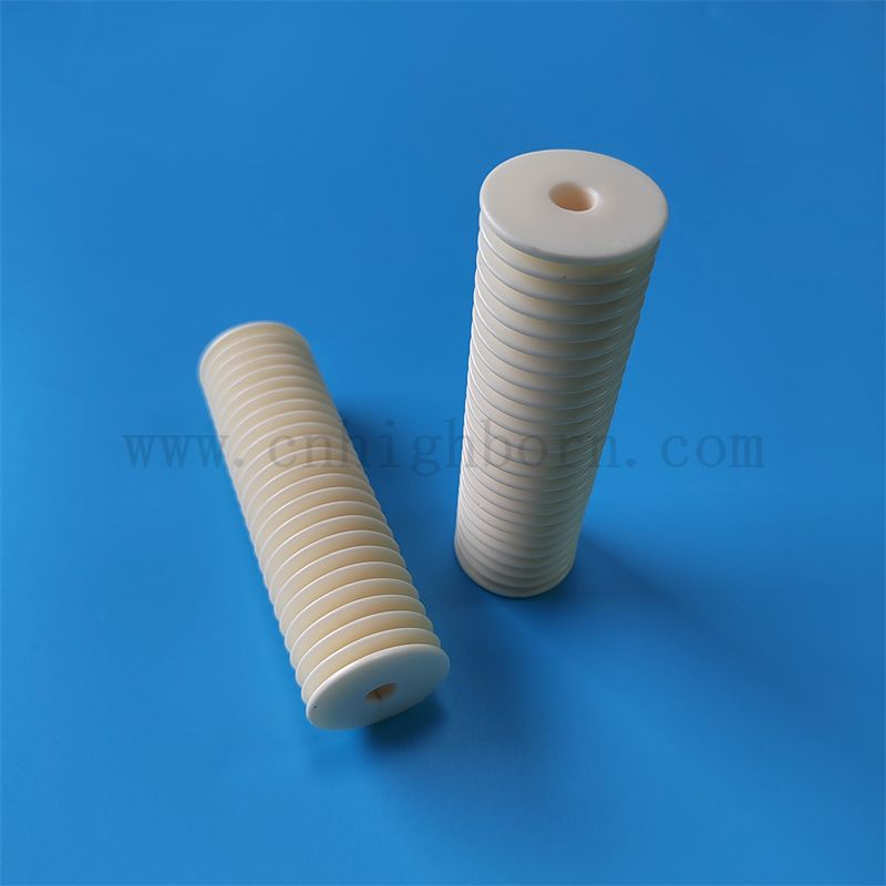 Rolle di guida in ceramica tessile 99% ruota filettata in ceramica allumina