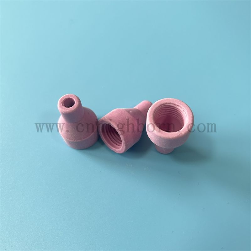 Ugello per sabbiatura in ceramica di allumina con manicotto protettivo in ceramica per pistola per saldatura ad arco di argon 