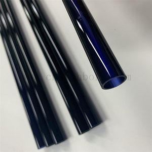 Tubo in vetro al quarzo di silice fuso di colore blu resistente al calore