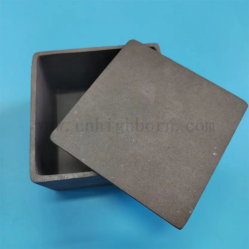 Carburo di silicio ad alta temperatura in carburo Crucibile quadrata SSIC Ceramica parte con coperchio