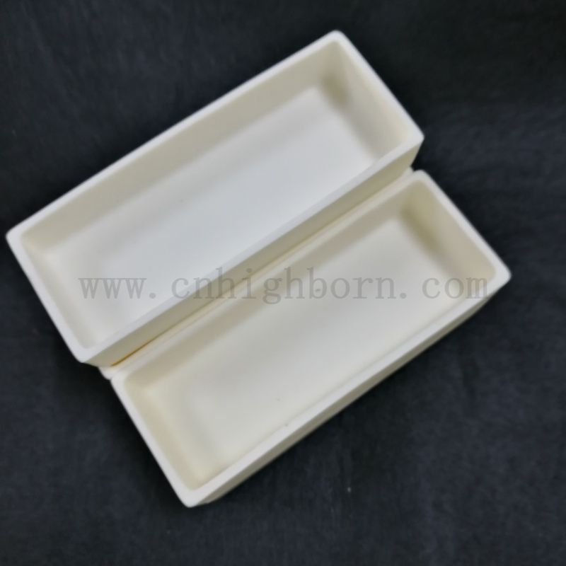 Barca a combustione ceramica corindica refrattaria 99% al2o3 riscaldamento ceramico crogiolo per la fusione di laboratorio