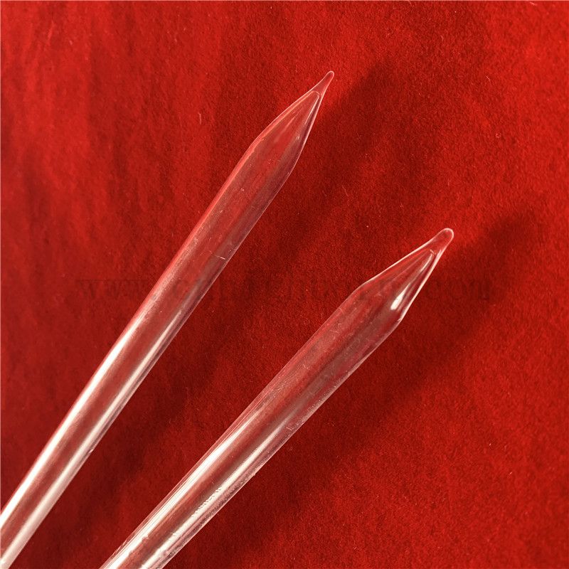 Resistenza al calore Cleorle Alta purezza ad alta purezza Tubo di vetro di silice con estremità dei punti