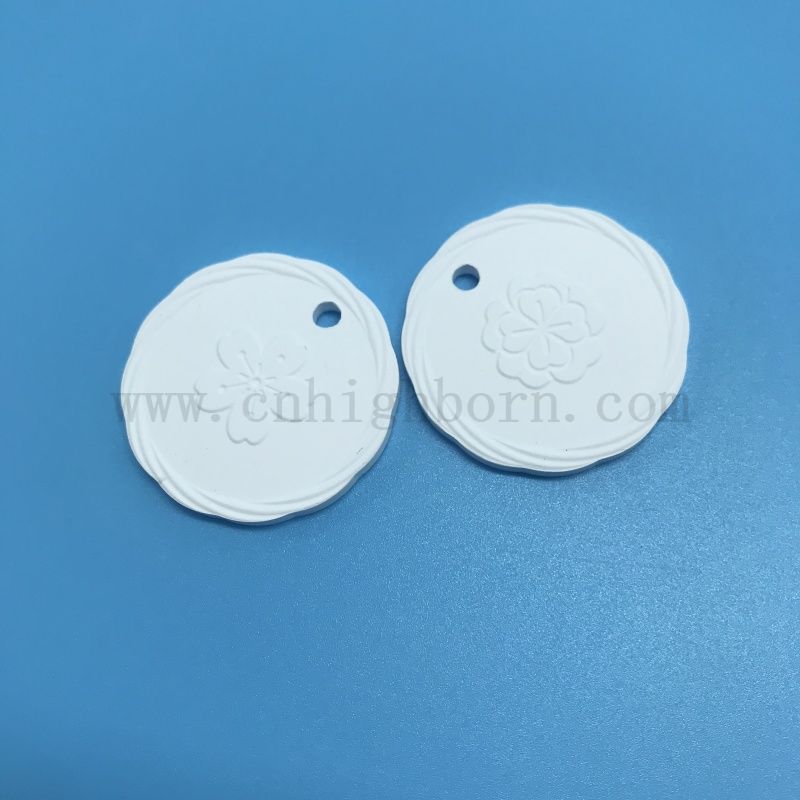 Piatto da appendere con diffusore di aromi in pietra profumata in ceramica porosa con logo su doppio lato