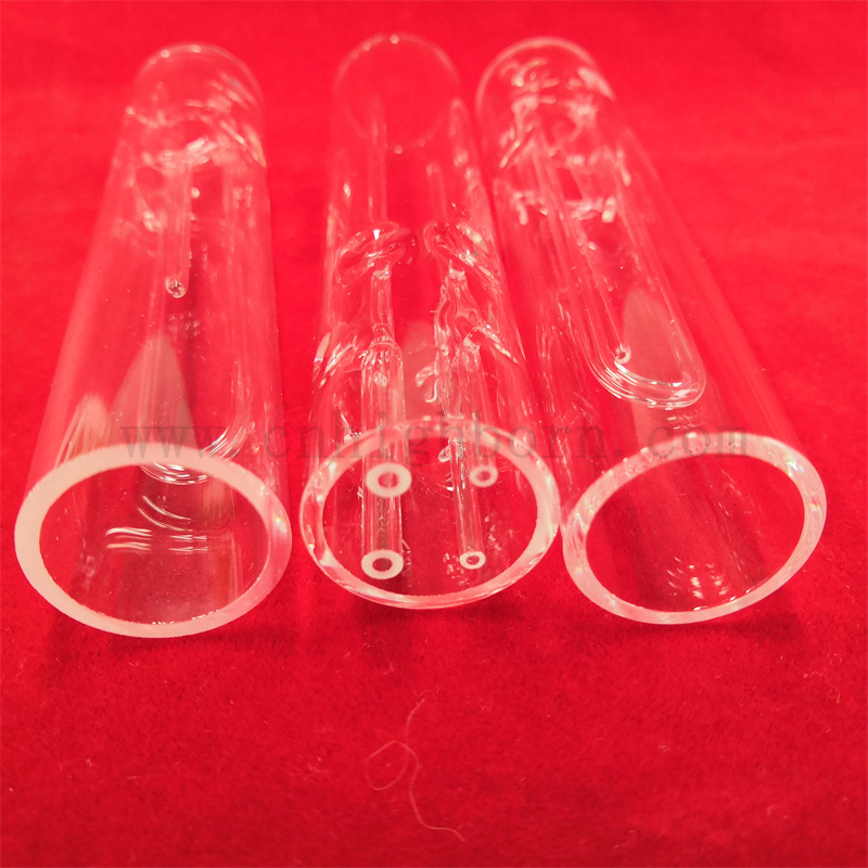 Tubo di vetro in quarzo trasparente resistente al calore personalizzato Peso trasparente a manicotto in vetro di silice trasparente