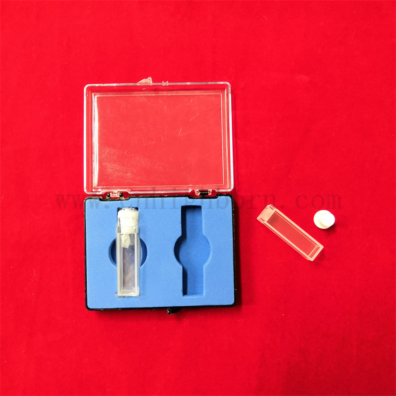 Research lab 3,5 ml di vetro trasparente Cuvette UV Fluorometro UV con tappo
