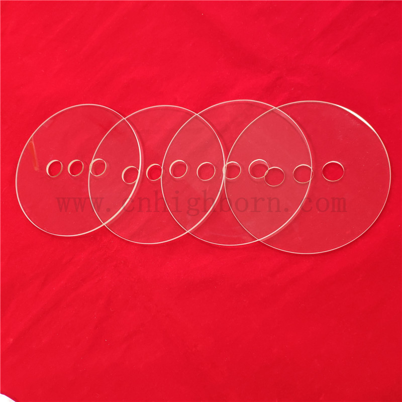 Disco di quarzo UV trasparente perforato lente ottico