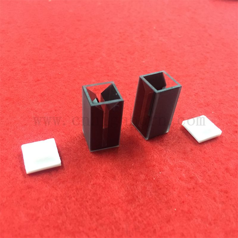 Utensili da laboratorio micro cella standard con cella di flusso di cuvetta in quarzo a parete nera