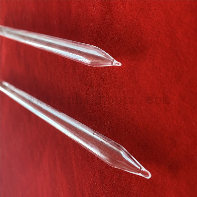 Resistenza al calore Cleorle Alta purezza ad alta purezza Tubo di vetro di silice con estremità dei punti