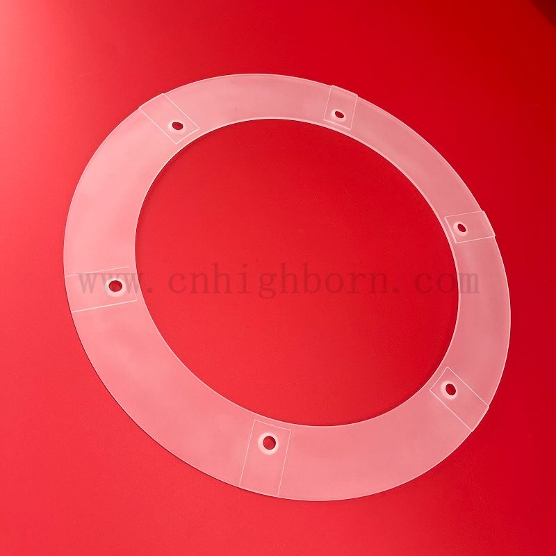 Macchina CNC personalizzata Flangia in quarzo smerigliata con fori