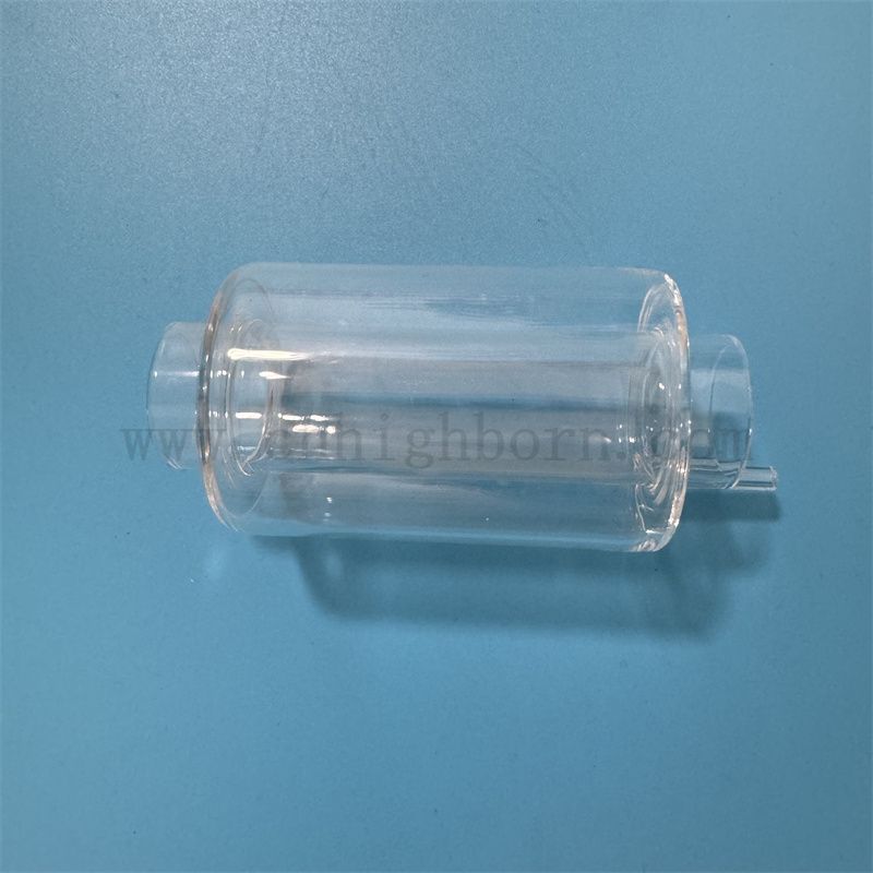 Tubo di vetro trasparente a doppio strato personalizzato resistente al calore e corrosione