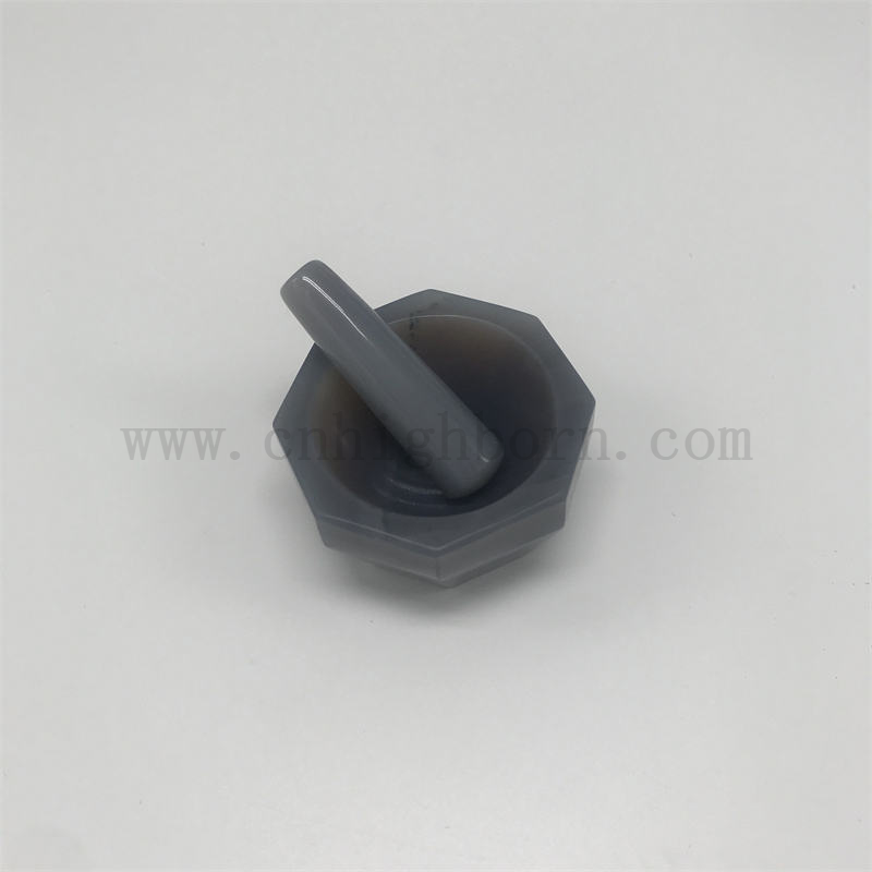 Morta e pestello di agata naturale ad alta durezza per la rettifica di laboratorio e farmaceutica