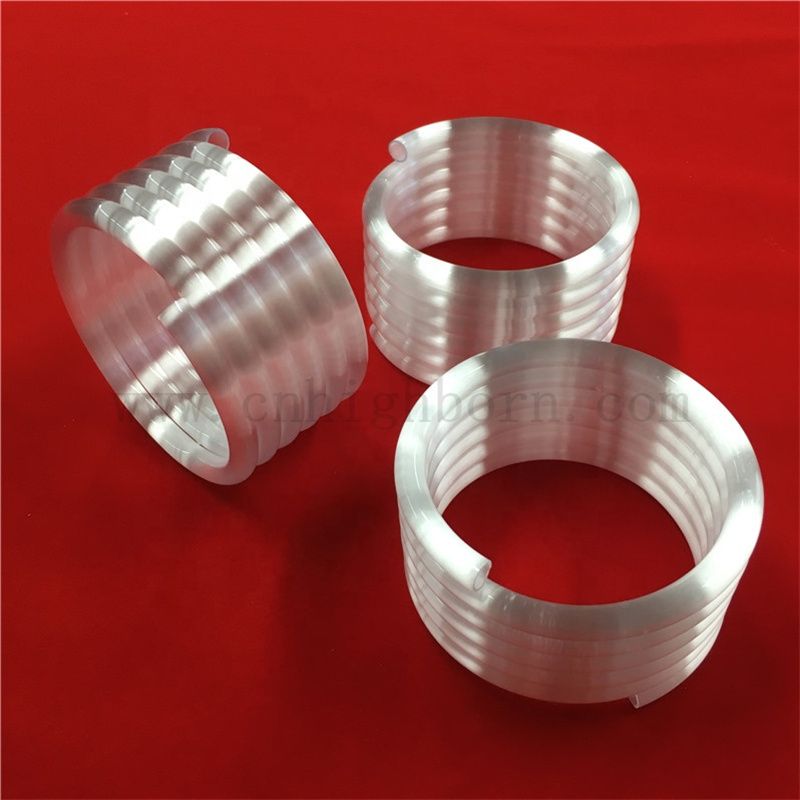 Resistenza al calore tubo a spirale in vetro fuso in quarzo al quarzo opaco