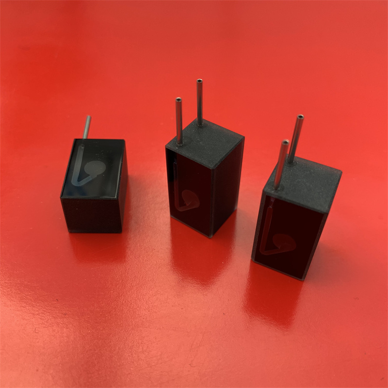 Percorso leggero da 10 mm 0,03 ml di vetro ottico cella di flusso nero cuvetta