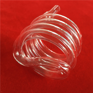Tubo in vetro al quarzo elicoidale trasparente resistente al calore personalizzato
