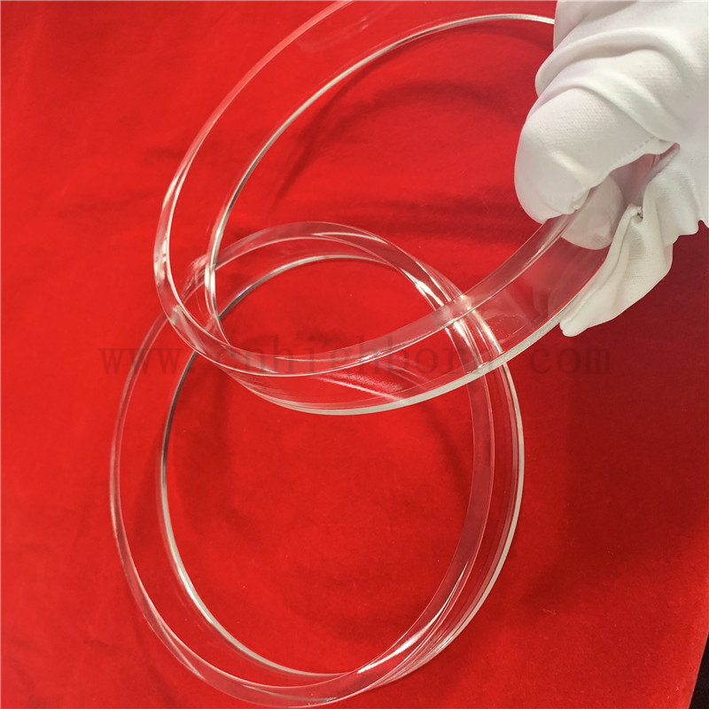 Anello di quarzo in vetro personalizzato trasparente di grandi dimensioni