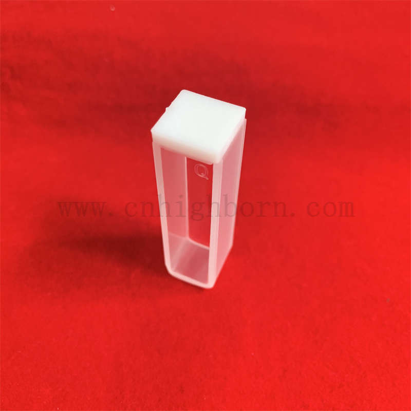 Standard rotondo rotondo di laboratorio Q104 CELLO DI FLUSSO OPTICO GLOGO 3,5 ml Spettrofotometro Cuvetta di vetro in quarzo