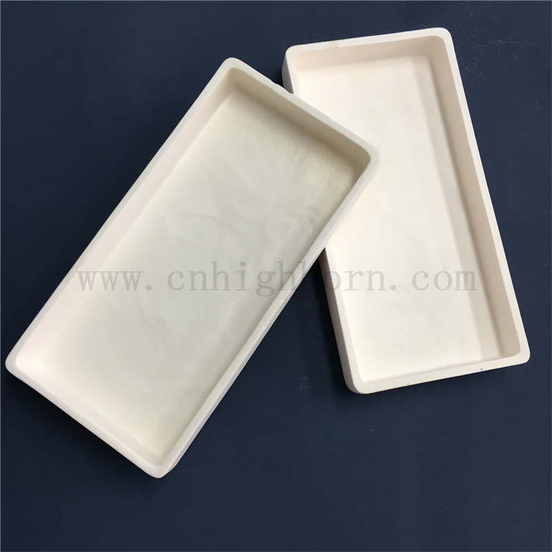 Saggistica in metallo fuso in allumina personalizzata 99 AL2O3 vassoio rettangolare