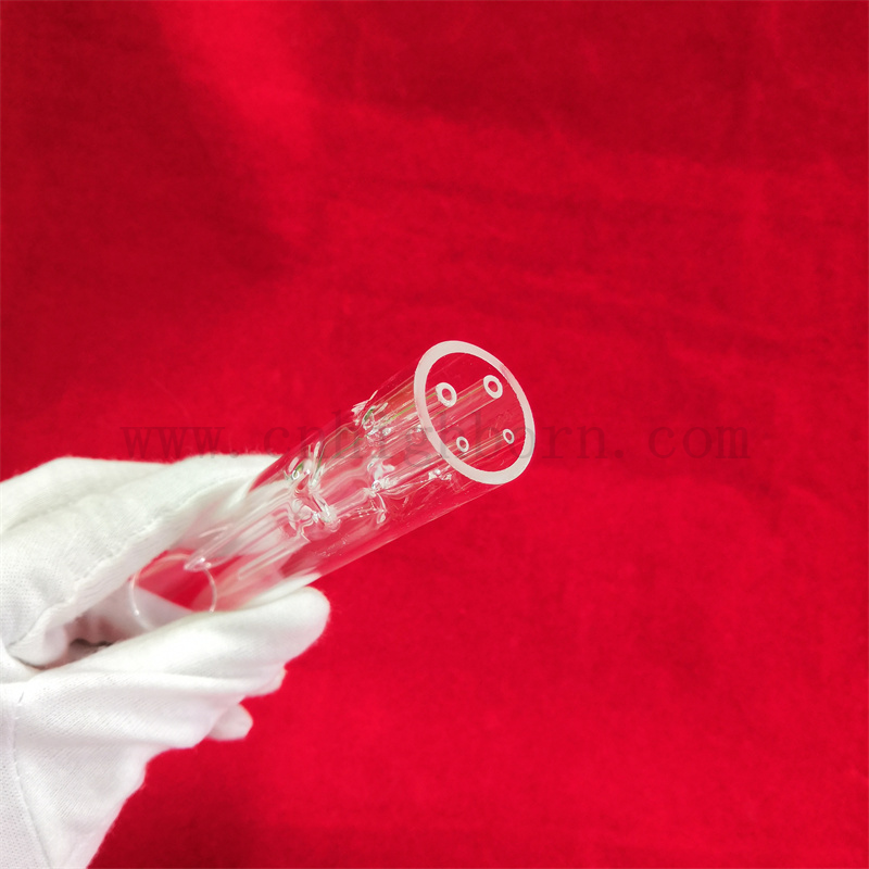 Tubo di vetro in quarzo trasparente resistente al calore personalizzato Peso trasparente a manicotto in vetro di silice trasparente