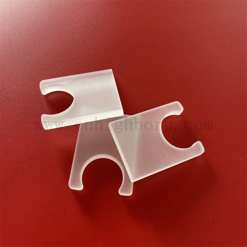 Resistenza di calore Piazza di vetro in quarzo traslucido quadrato personalizzato con foro 