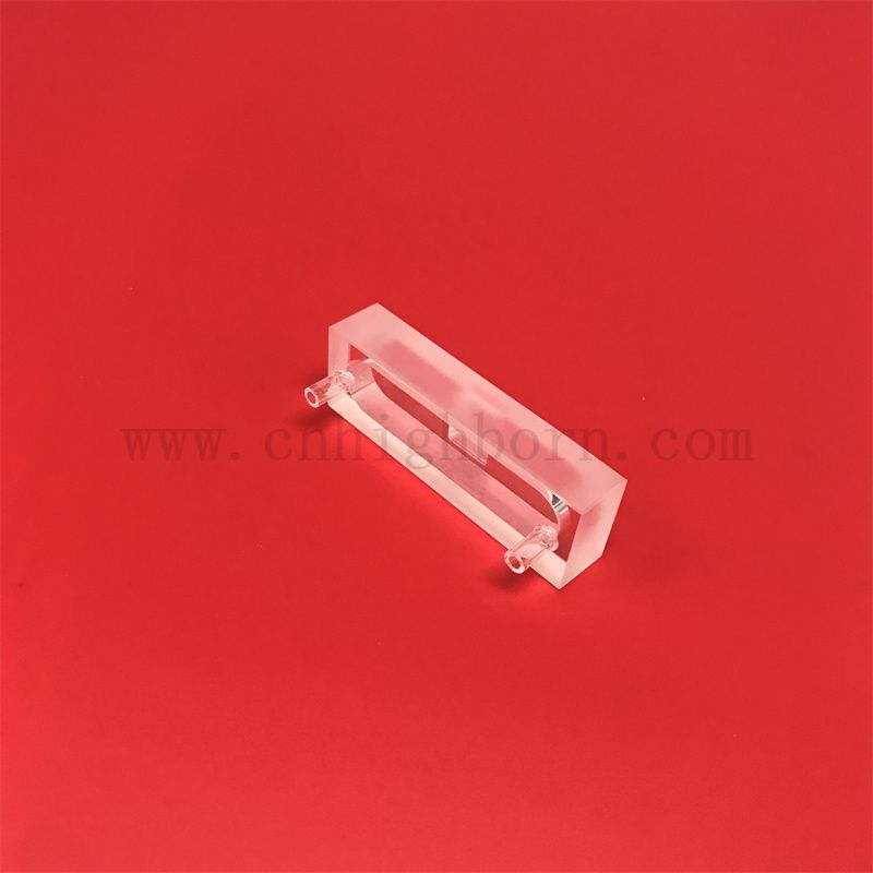 Ambiente personalizzato Precision Micro Quartz Cuvette Flusso di vetro ottico attraverso la cellula
