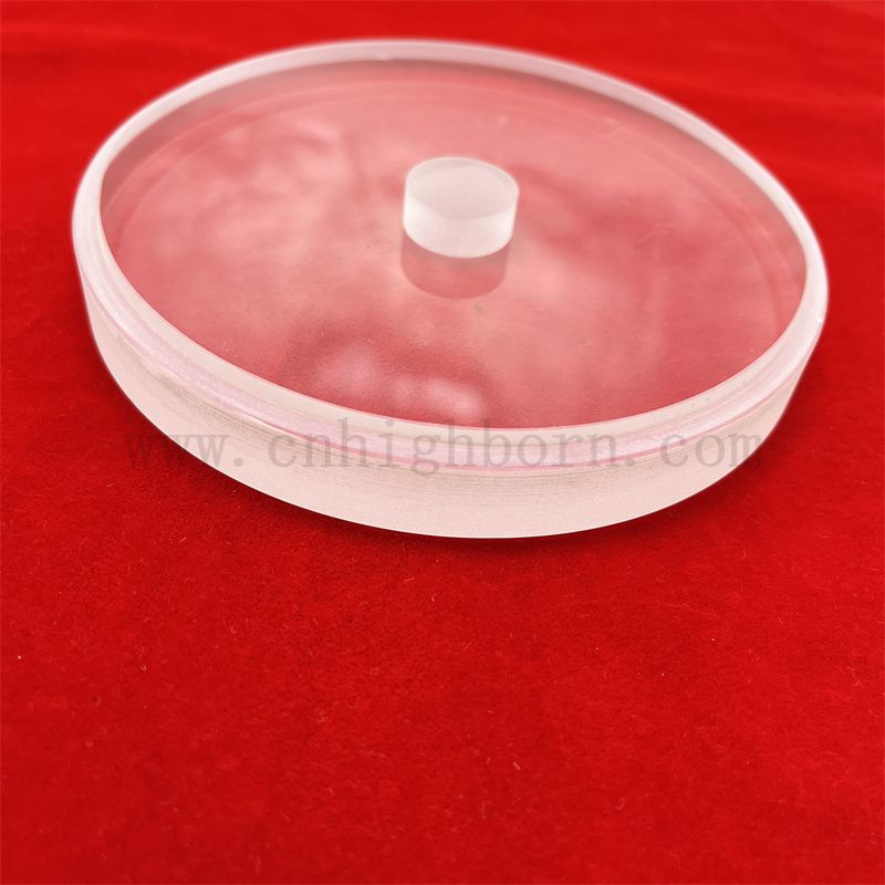 Piastra di vetro in quarzo a spessa rotonda a temperatura profonda ad alta temperatura con foro