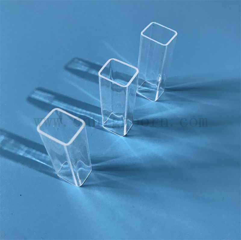 Tubo quadrato in quarzo personalizzato resistente all'alta temperatura all'ingrosso 