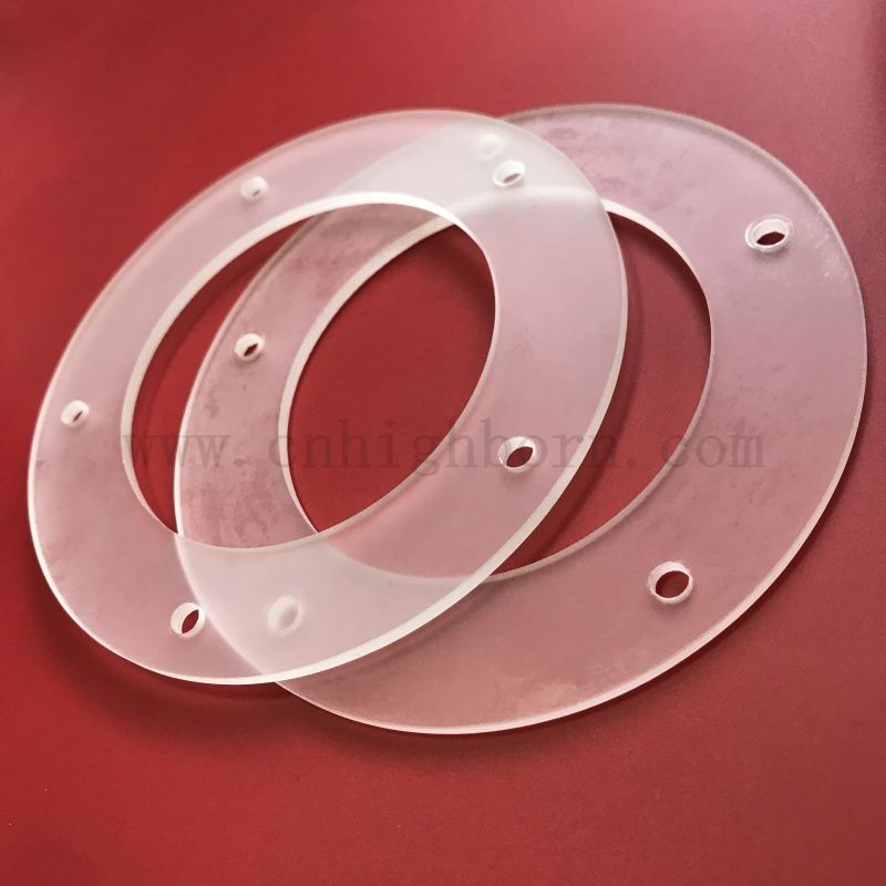 Flangia di vetro in quarzo gelida personalizzata con foro per il riscaldamento 