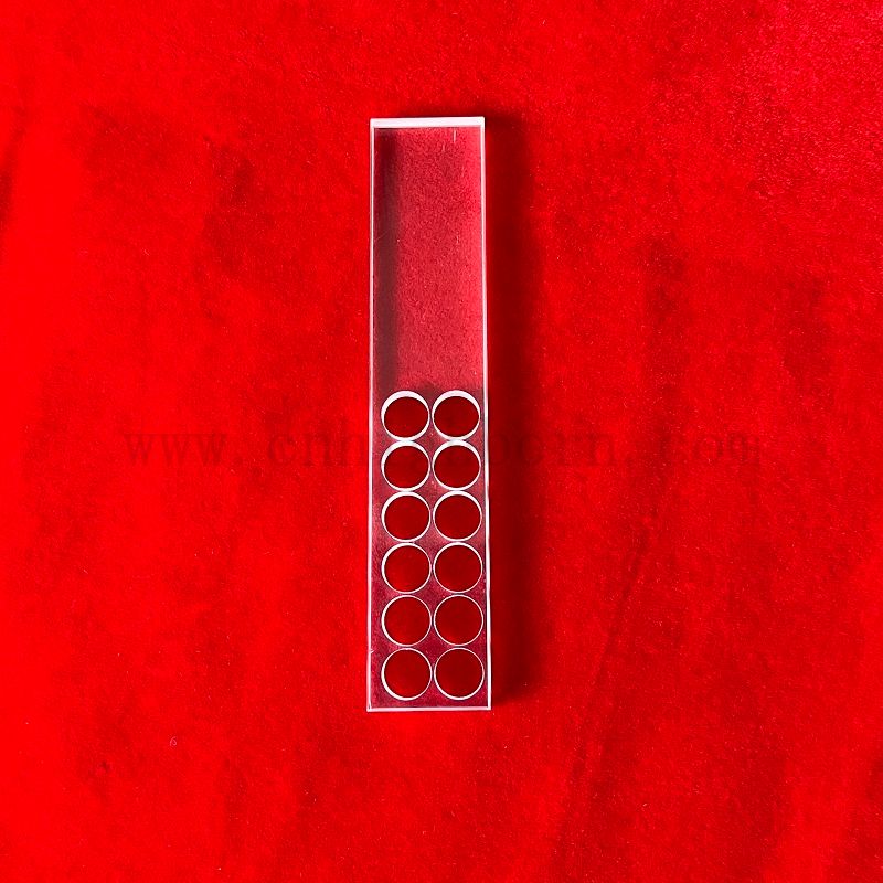Piastra di riecatagolo di quarzo perforato in silice fuso con foro